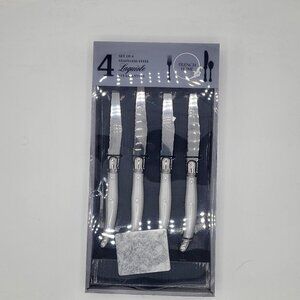 French Home Laguiole Connoisseur 4-Piece Steak Knife Set – Stainless Steel Pearl